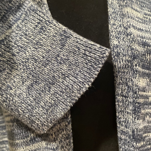GAP long sleeve open front knit blue & white cotton blend cardigan extra large - Picture 6 of 8